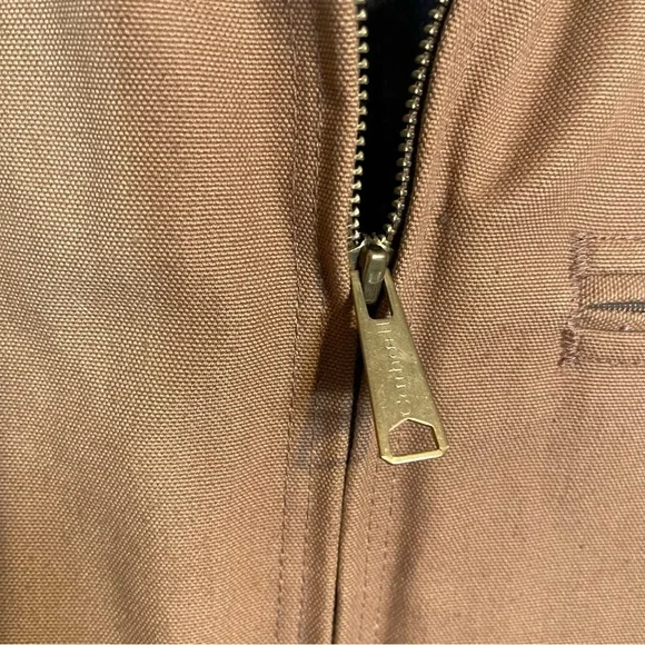 Carhartt Men's Size 48 Blanket Lined Detroit Jacket Tan Brown Zipper Zip Up - Picture 8 of 10